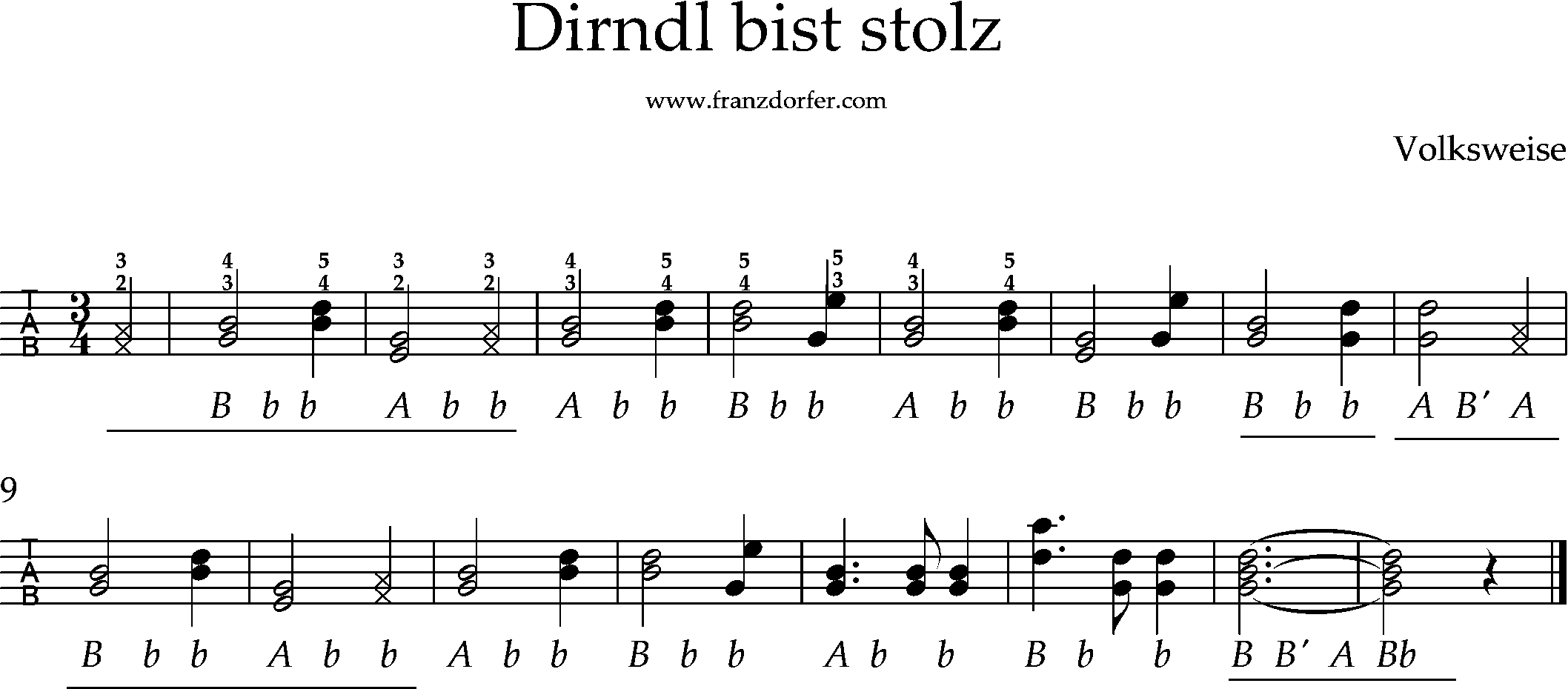Dirndl bist stolz-griffschrift- Gingaligang- Walzer